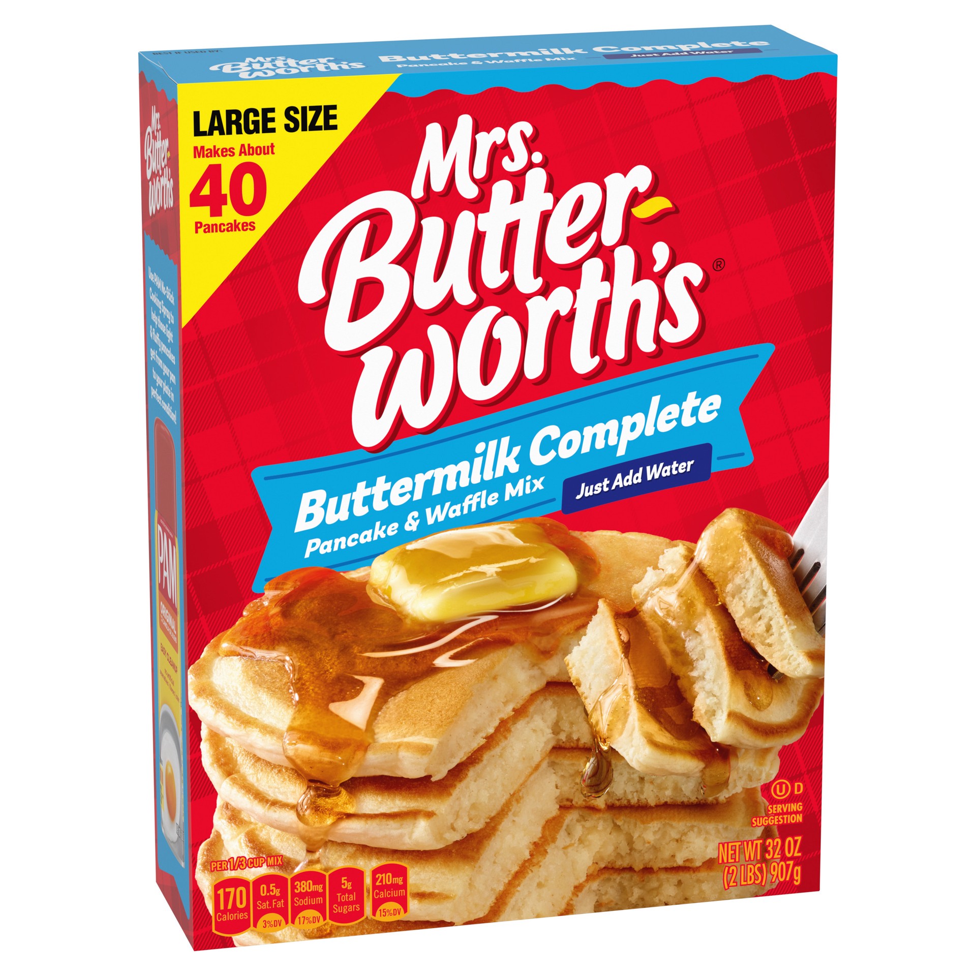 slide 5 of 5, Mrs. Butterworth's Buttermilk Complete Pancake & Waffle Mix Large Size 32 oz, 32 oz