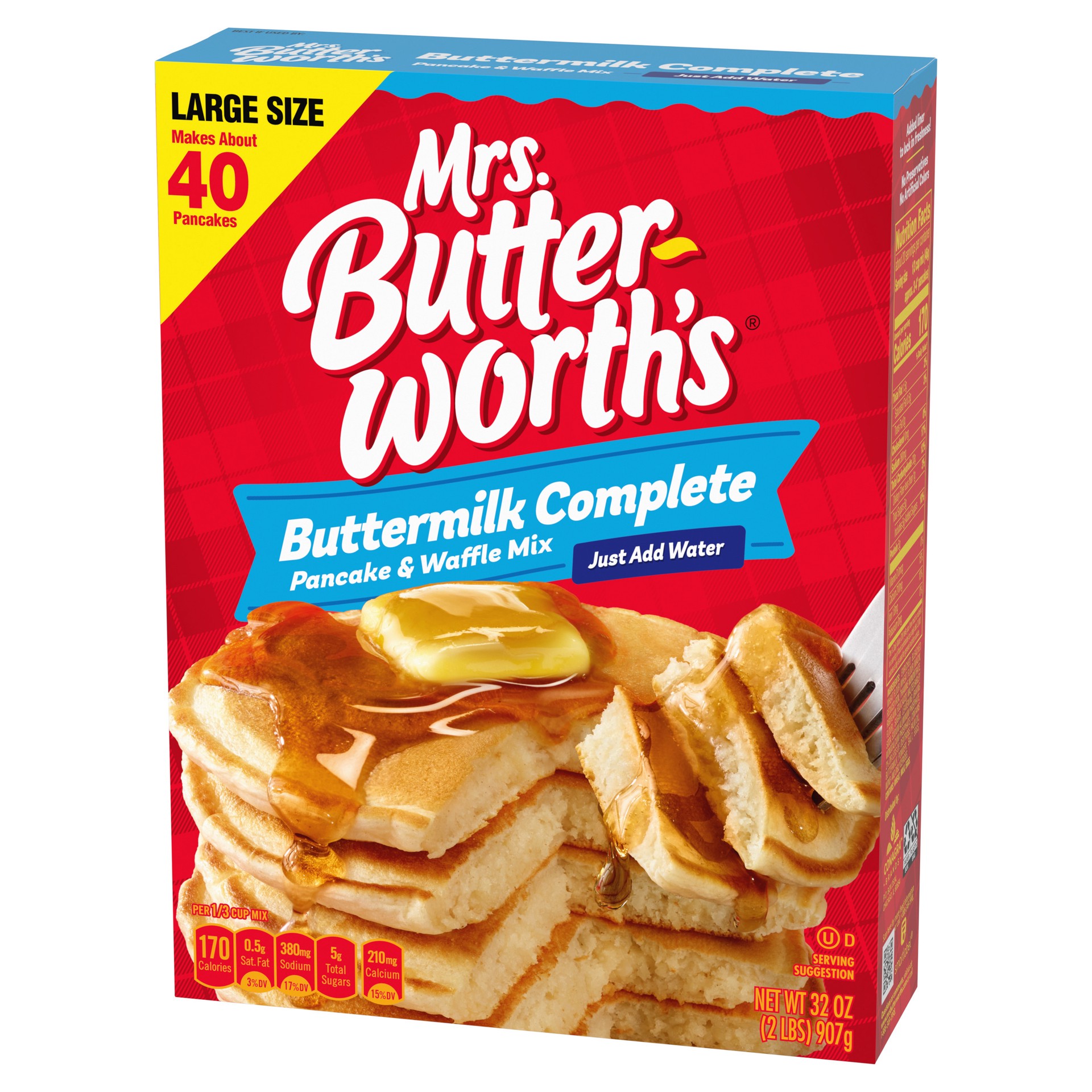 slide 4 of 5, Mrs. Butterworth's Buttermilk Complete Pancake & Waffle Mix Large Size 32 oz, 32 oz