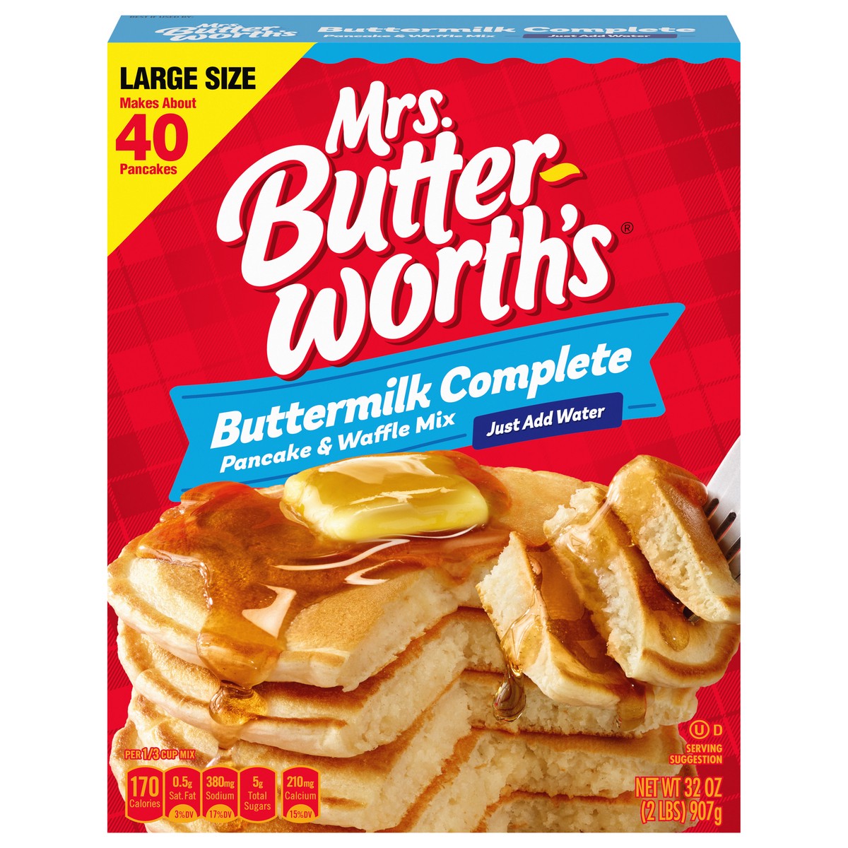 slide 1 of 5, Mrs. Butterworth's Buttermilk Complete Pancake & Waffle Mix Large Size 32 oz, 32 oz