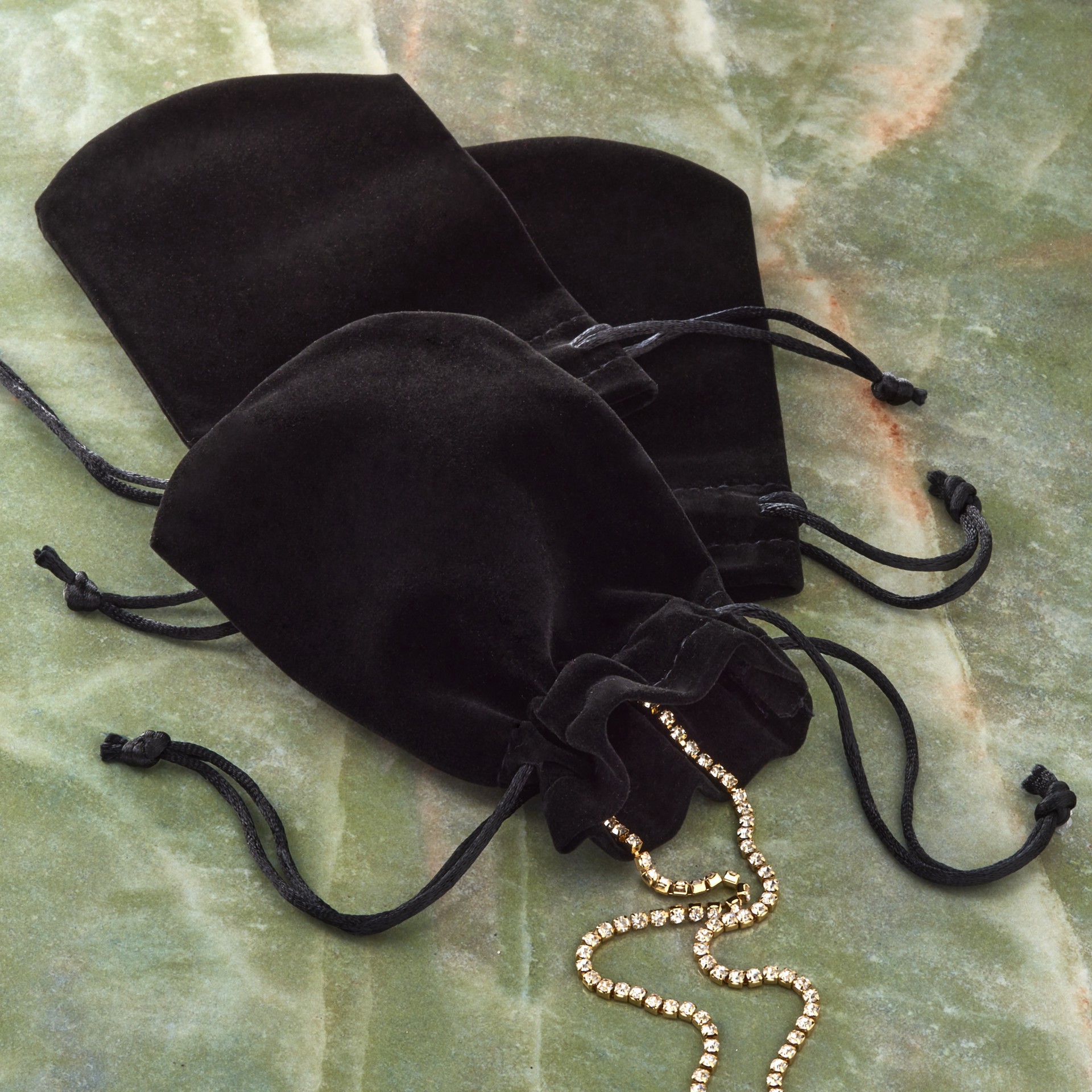 slide 2 of 2, 5.5" Black Velvet Jewelry Bag By Bead Landing, 8ct., 8 ct