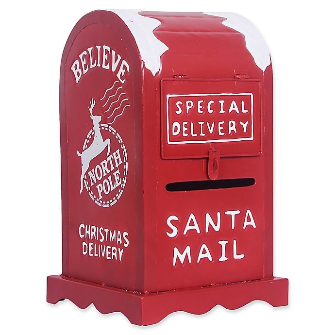 slide 1 of 2, Winter Wonderland Exclusive Decorative Red Metal Santa Mailbox, 1 ct