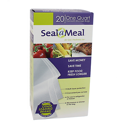 slide 1 of 1, Seal-a-Meal 1-Quart Vacuum Storage Bags, 20 ct; 1 qt