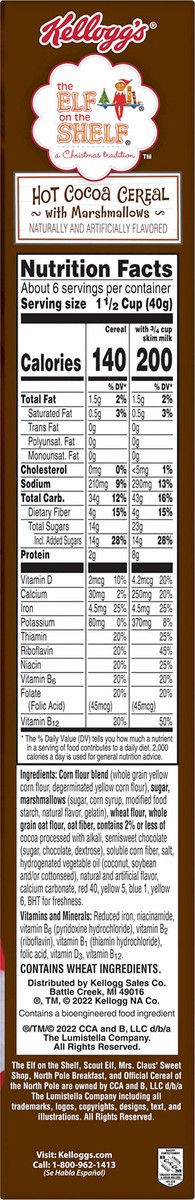 slide 8 of 8, The Elf on the Shelf Hot Cocoa Cereal with Marshmallow 8.1 oz, 8.1 oz