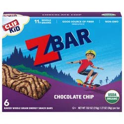 Zbar - Chocolate Chip - Soft Baked Whole Grain Snack Bars - USDA Organic - Non-GMO - Plant-Based - 1.27 oz. (6 Pack)