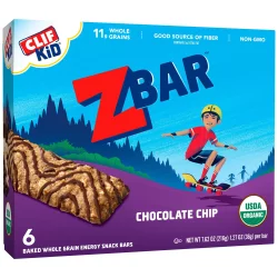 CLIF Kid ZBAR Organic Chocolate Chip Whole Grain Energy Snack