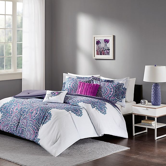 slide 1 of 5, Intelligent Design Mila Twin/Twin XL Comforter Set - Purple, 1 ct