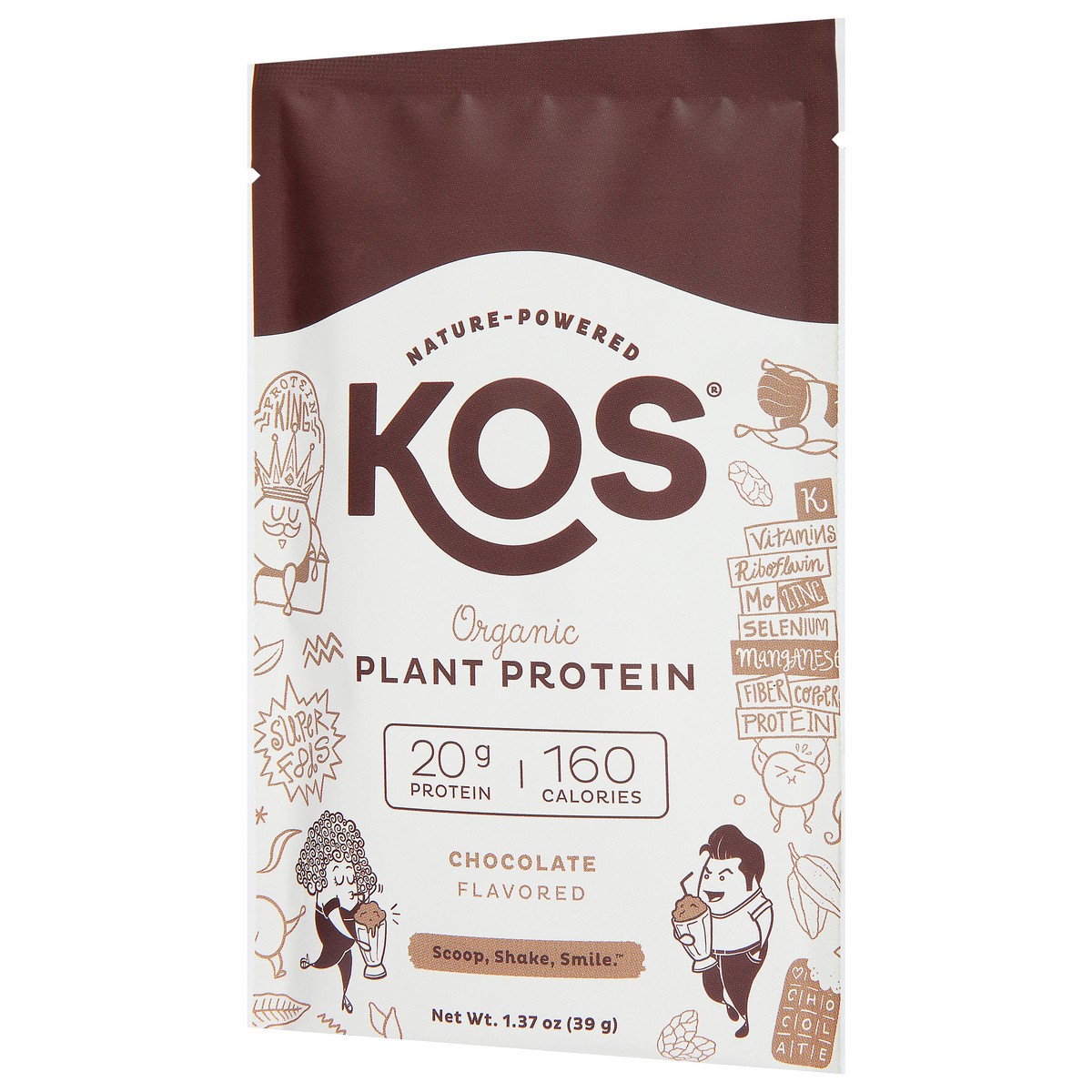 slide 10 of 14, KOS Organic Chocolate Plant Protein 1.37 oz, 1.37 oz