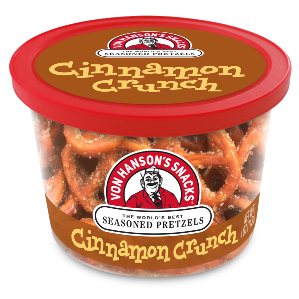 slide 1 of 1, Von Hansons Von Hanson's Cinnamon Crunch Seasoned Pretzels, 4 oz