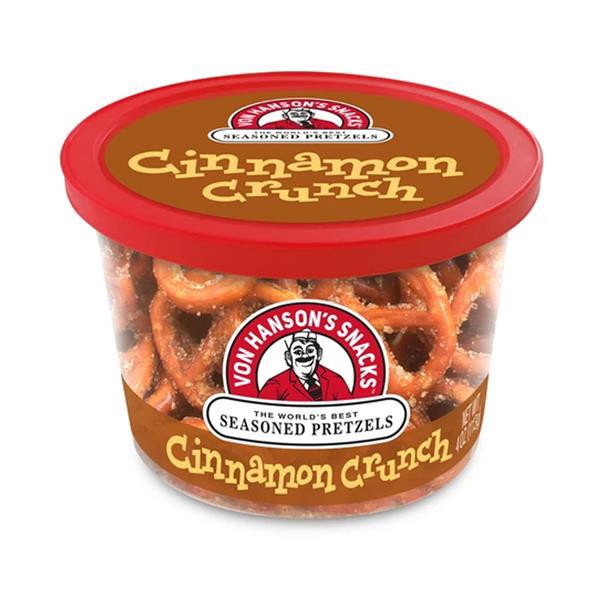 slide 1 of 1, Von Hanson's Cinnamon Crunch Pretzel, 4 oz
