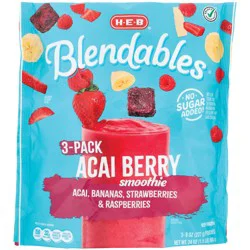 H-E-B Blendables Acai Berry Smoothie Family Pack