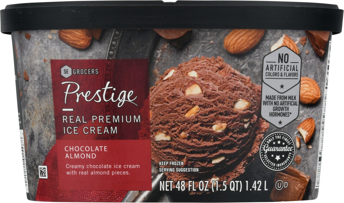 slide 7 of 9, Prestige Real Premium Ice Cream Chocolate Almond, 48 oz