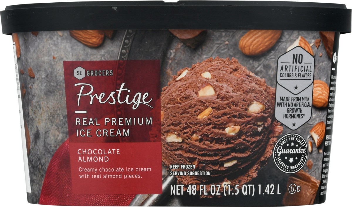 slide 3 of 9, Prestige Real Premium Ice Cream Chocolate Almond, 48 oz