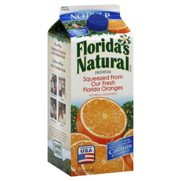 slide 1 of 1, Florida's Natural O.J with Calcium, 64 fl oz