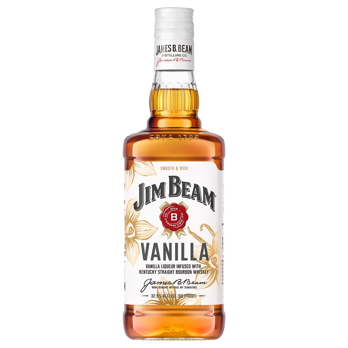 slide 1 of 3, Jim Beam Vanilla Liqueur with Kentucky Straight Bourbon Whiskey 750 ml, 750 ml