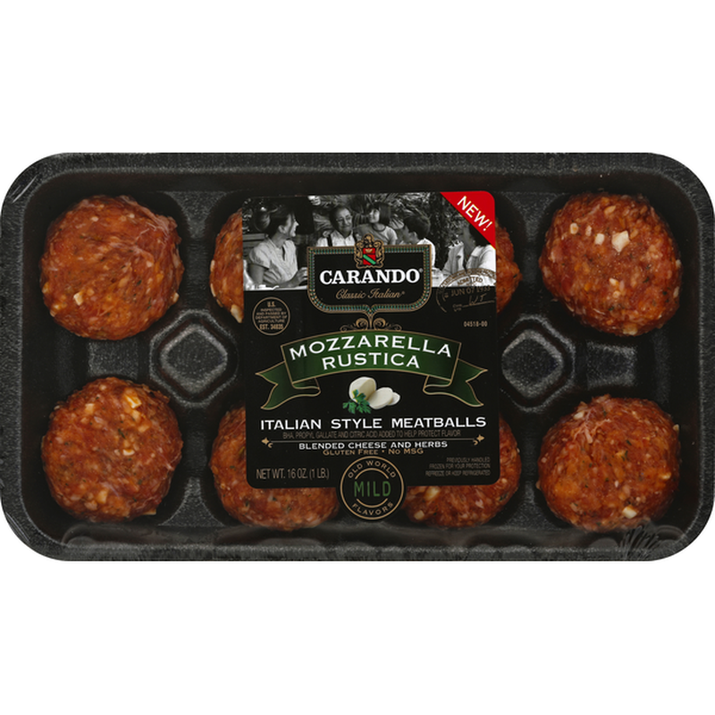 slide 1 of 3, Carando Italian Style Mozzarella Rustica Meatballs, 16 oz, 8 ct