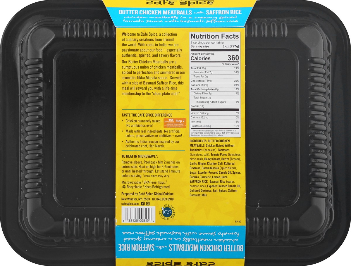 slide 3 of 7, Café Spice Butter Chicken Meatballs with Saffron Rice, 16 oz