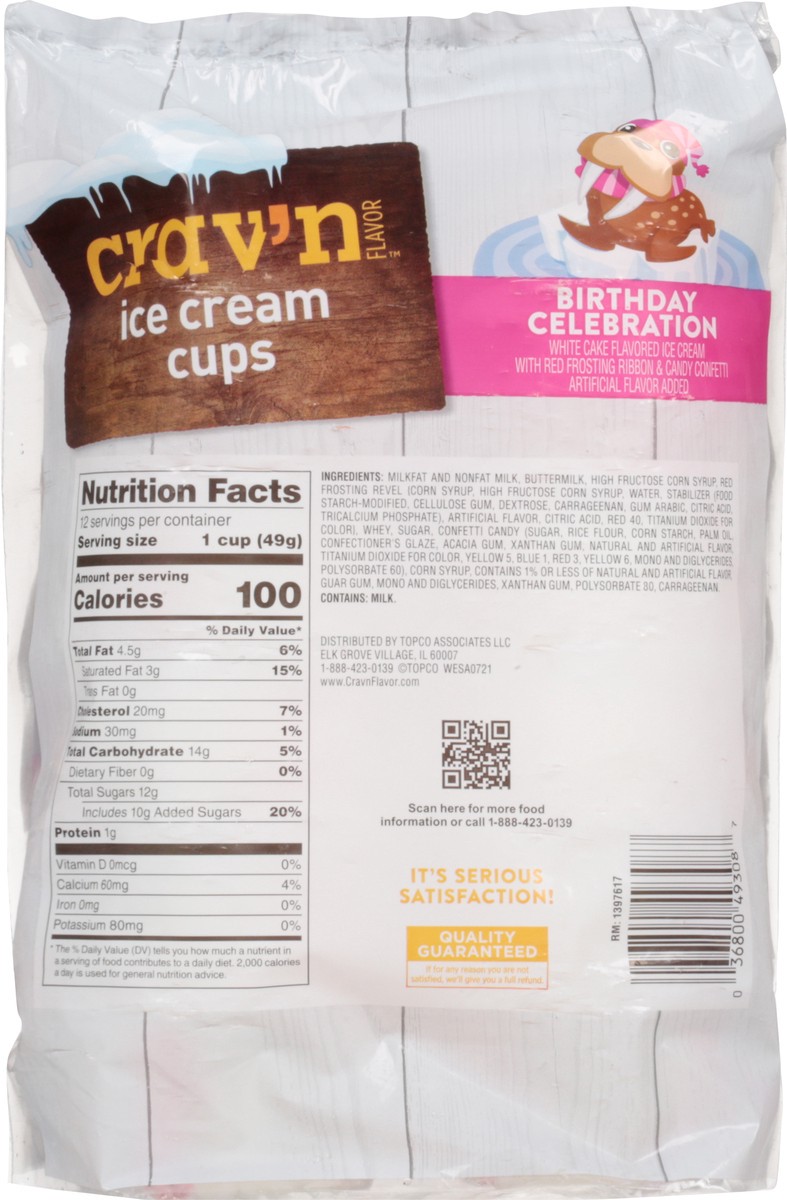 slide 3 of 9, Crav'n Flavor Birthday Celebration Ice Cream Cups 12 ea, 12 ct