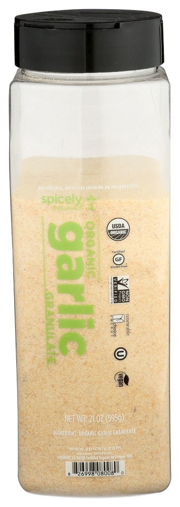 slide 1 of 1, Spicely Organic Spices Garlic, 21 oz