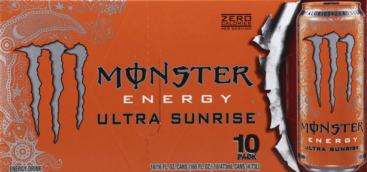 slide 3 of 6, Monster Energy, Ultra Sunrise - 10 ct; 16 fl oz, 10 ct; 16 fl oz