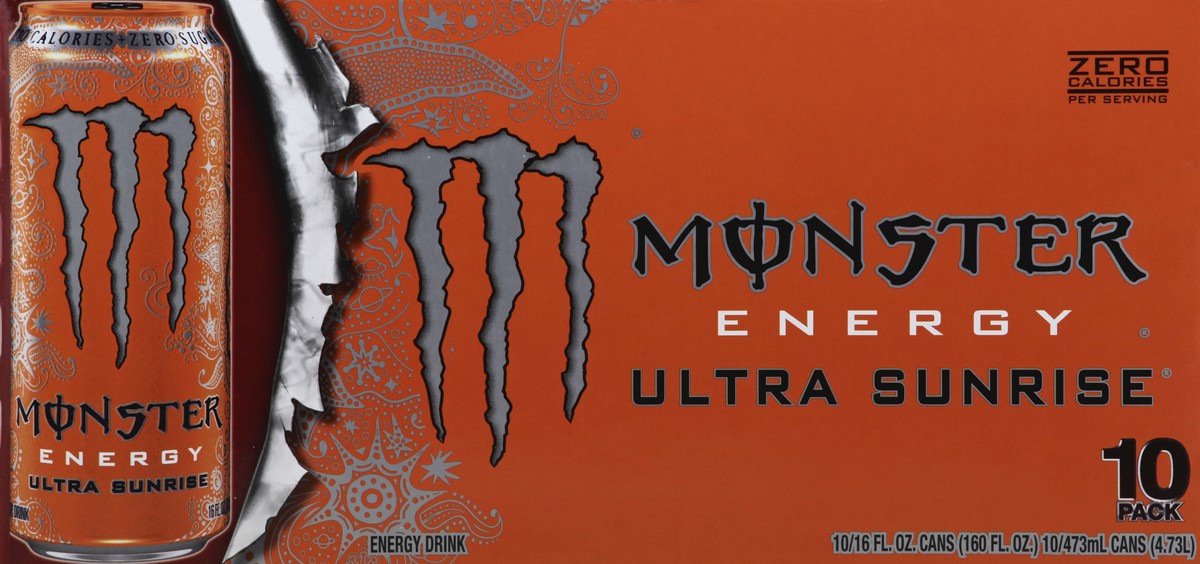 slide 4 of 6, Monster Energy, Ultra Sunrise - 10 ct; 16 fl oz, 10 ct; 16 fl oz