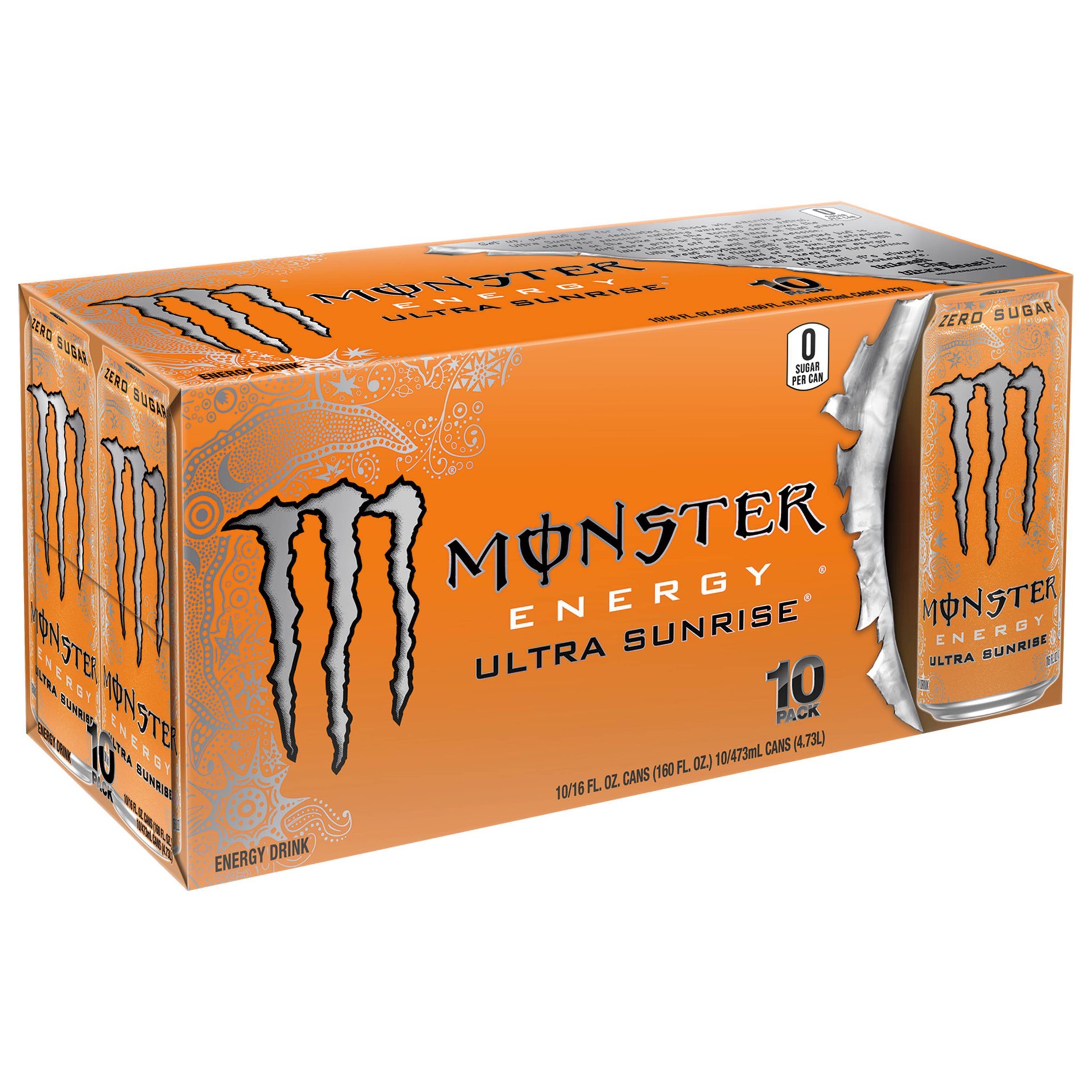 slide 1 of 6, Monster Energy, Ultra Sunrise - 10 ct; 16 fl oz, 10 ct; 16 fl oz