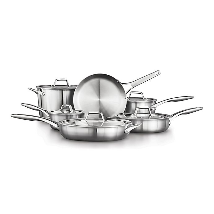 slide 1 of 8, Calphalon Premier Stainless Steel Cookware Set, 11 ct