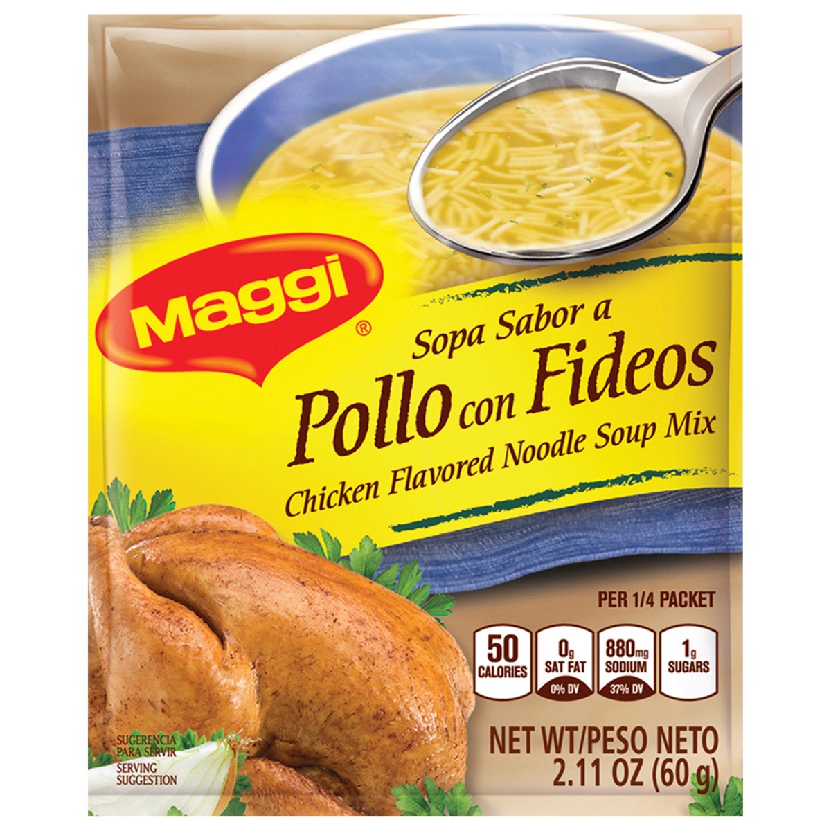 slide 1 of 7, Maggi Chicken Flavor Noodle Soup Mix, 2.11 oz