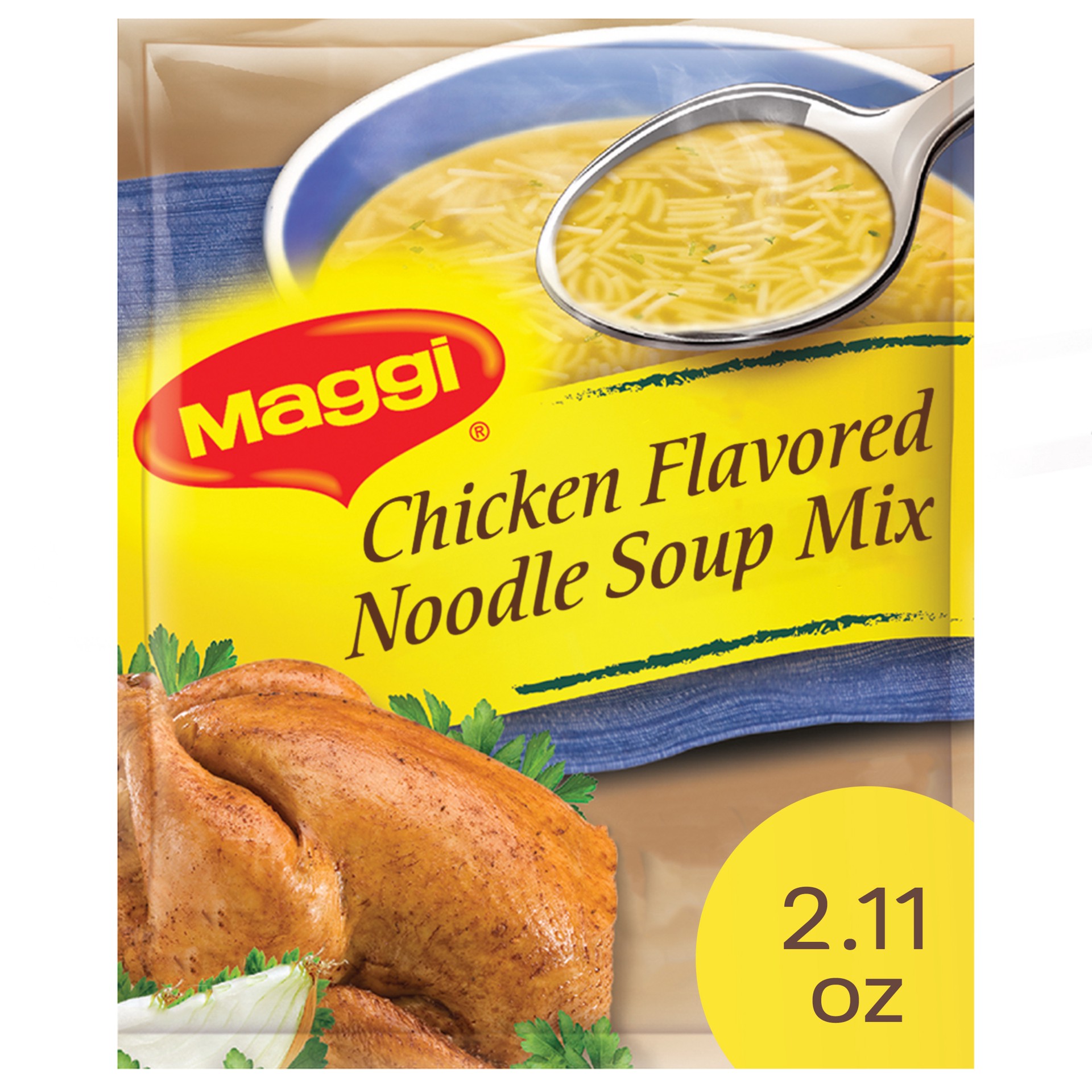 slide 1 of 4, Maggi Chicken Flavor Noodle Soup Mix, 2.11 oz