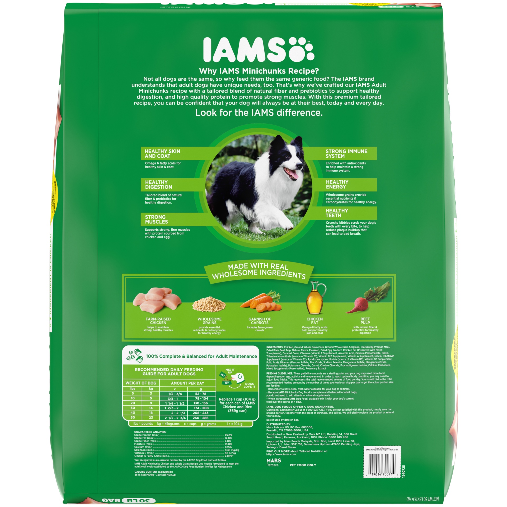 slide 2 of 7, IAMS Adult Minichunks Small Kibble High Protein Dry Dog Food with Real Chicken, 30 Lb