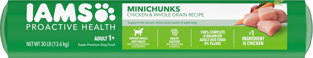 slide 4 of 9, Proactive Health Adult 1+ Minichunks Super Premium Chicken & Whole Grains Recipe Dog Food 30 lb, 30 lb