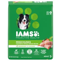 IAMS PROACTIVE HEALTH Minichunks Adult Small Kibble Dry Dog Food with Real Chicken and Whole Grains, 30 lb. Bag