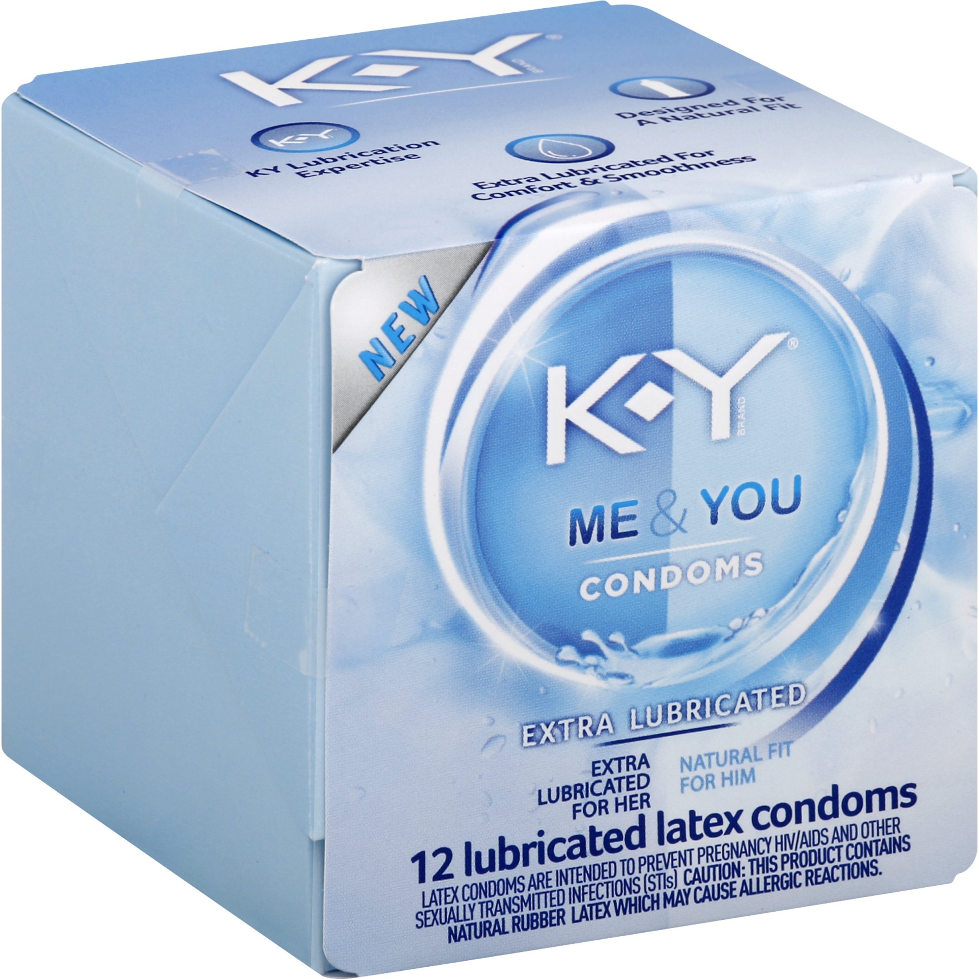 slide 1 of 6, K-Y Extra Lubricated Unscented Latex Condoms, 12 ct