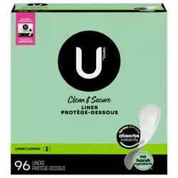 U by Kotex Clean & Secure Fragrance Free Panty Liners - Light Absorbency - 96ct