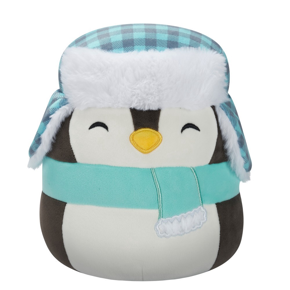 slide 1 of 1, Squishmallows Black Penguin with Teal Hat & Scarf, 8 in