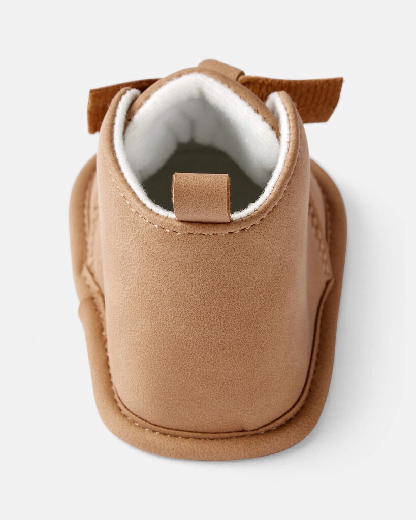 slide 3 of 6, Oshkosh Baby Girl Bow High-Top Casual Shoes - Brown Brown 0, 1 ct