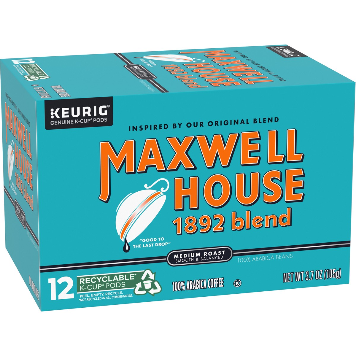 slide 3 of 12, Maxwell House 1892 Blend Medium Roast Coffee K-Cup Pods, 12 count Box, 3.7 oz