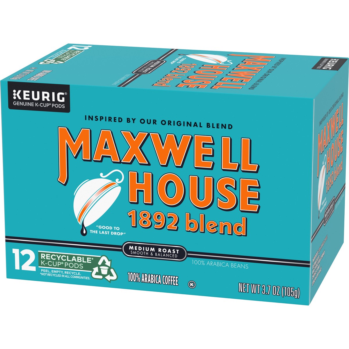 slide 4 of 12, Maxwell House 1892 Blend Medium Roast Coffee K-Cup Pods, 12 count Box, 3.7 oz