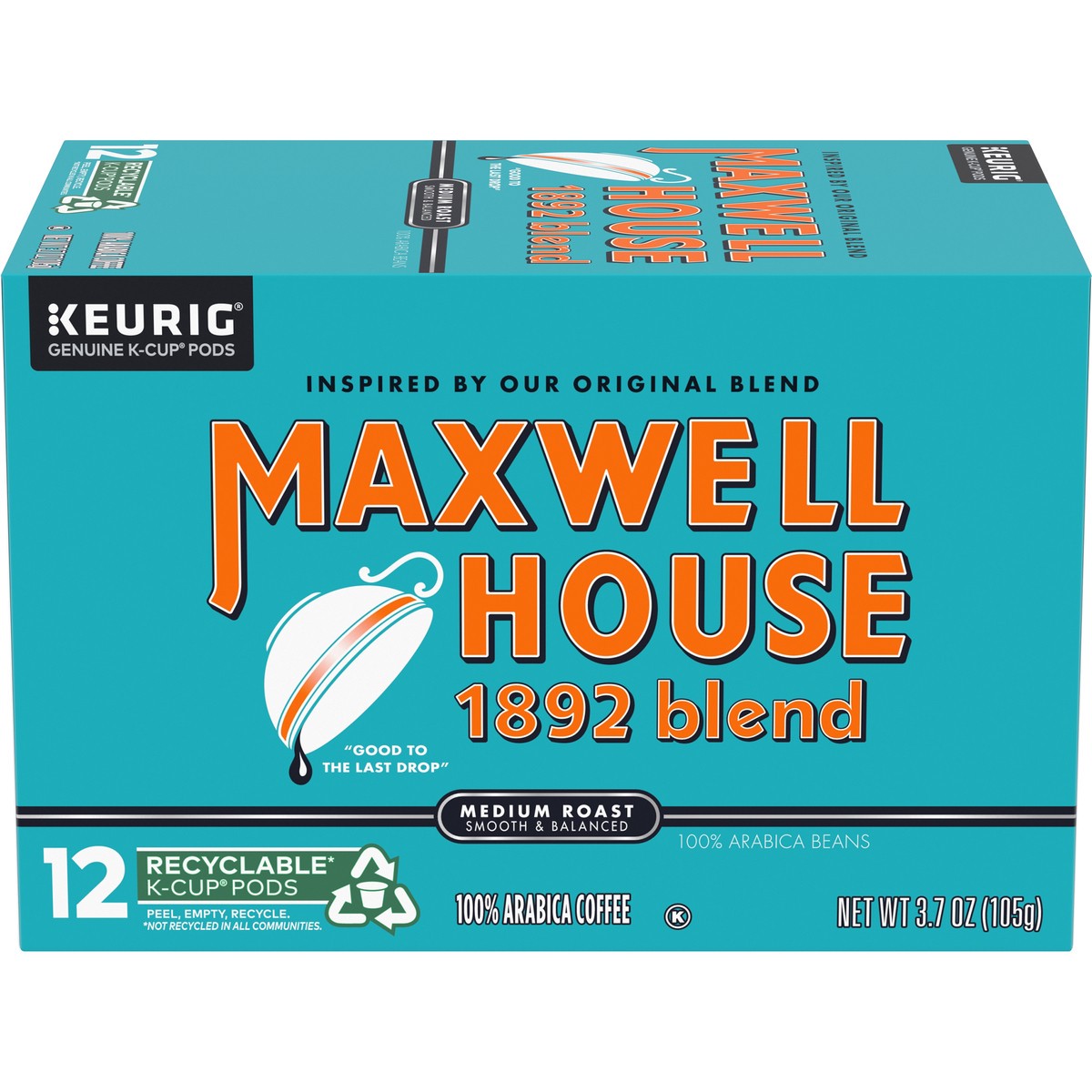 slide 1 of 12, Maxwell House 1892 Blend Medium Roast Coffee K-Cup Pods, 12 count Box, 3.7 oz