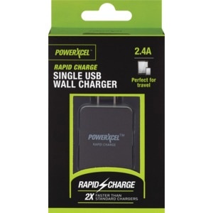 slide 1 of 1, PowerXcel Wall Charger 2.4a, Grey, 1 ct