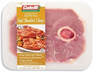 slide 1 of 1, Catelli Veal Shoulder Blade Chop Vsp, per lb
