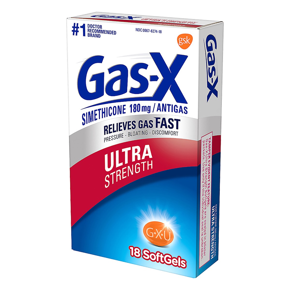 slide 2 of 9, Gas-X Ultra Strength Gas Relief Softgels with Simethicone 180 mg - 18 Count, 18 ct