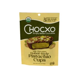 Chocxo Organic Dubai-Style Pistachio Milk Chocolate Cups