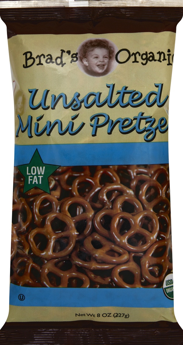 slide 5 of 5, Brad's Organic Unsalted Mini Pretzels, 8 oz