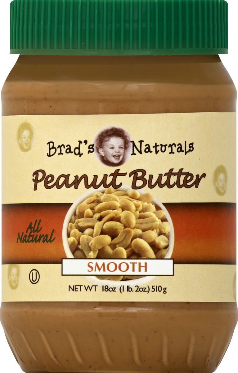 slide 2 of 2, Brad's Organic Smooth Peanut Butter, 18 oz