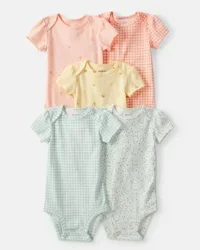 Carter's Baby Girl 5-Pack Fruit Multipack Bodysuits - Orange/Green/Yellow Multi 18M