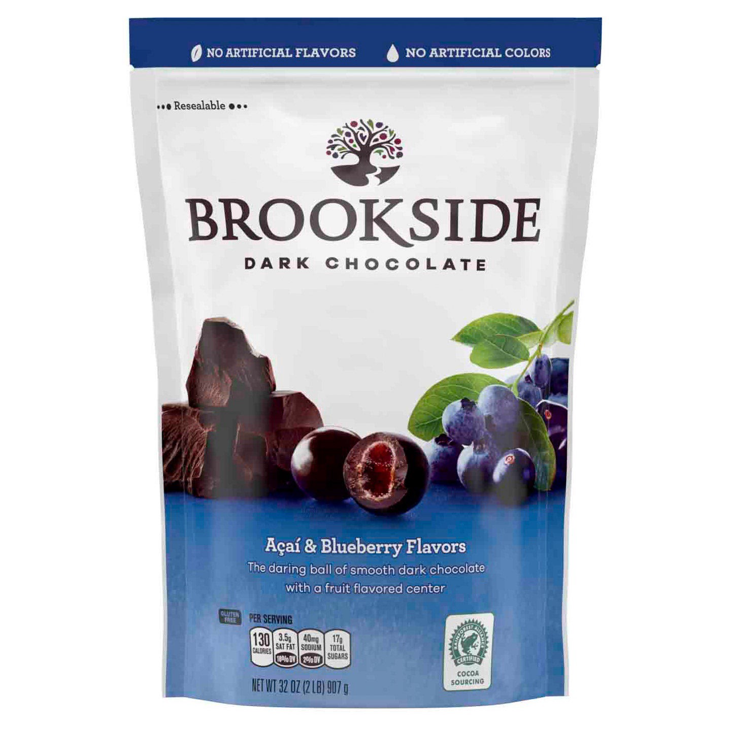 slide 1 of 1, Brookside Dark Chocolate, Acai & Blueberry, 32 oz, 