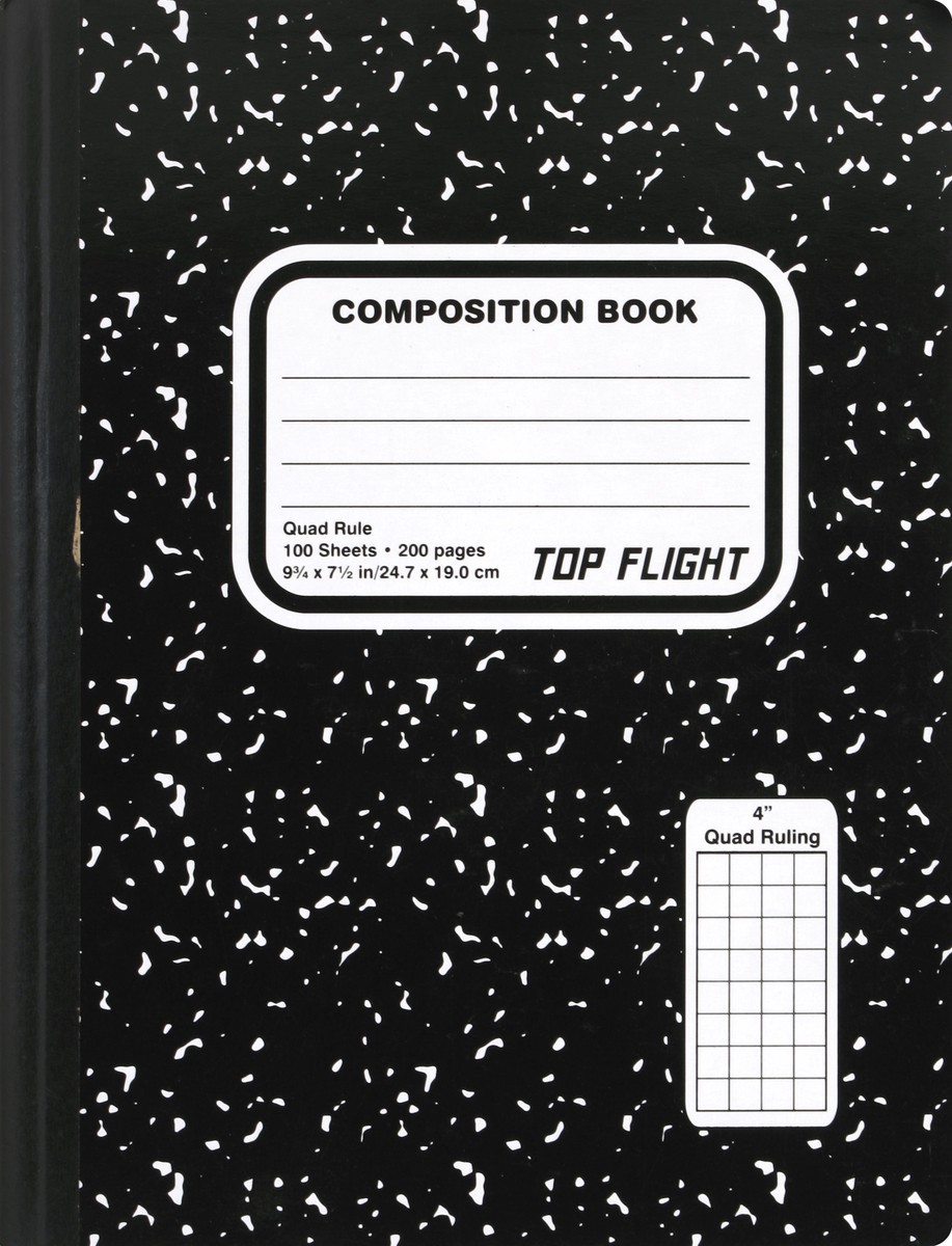 slide 3 of 4, Top Flight Quad-Ruled Composition Book, 100 ct