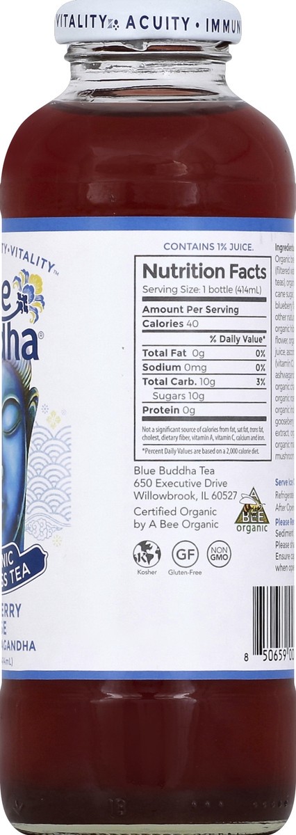 slide 8 of 8, Blue Buddha Blueberry Rose Tea - 14 fl oz, 14 fl oz