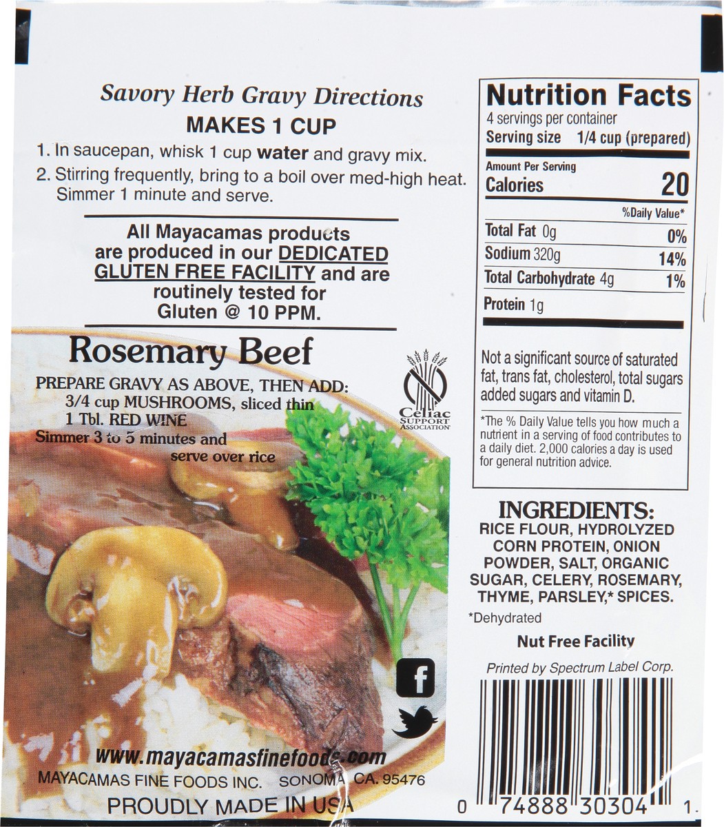 slide 5 of 11, Mayacamas Gluten Free Vegetarian Savory Herb Gravy Mix 0.88 oz, 0.88 oz