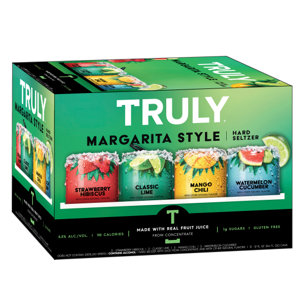 slide 2 of 13, TRULY Hard Seltzer Margarita Style Variety Mix Pack (12 fl. oz. Can, 12pk.), 12 fl oz